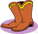 cowboy boot - a boot with a high arch and fancy stitching