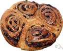 babka - a coffee cake flavored with orange rind and raisins and almonds