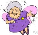 fairy godmother - a female character in some fairy stories who has magical powers and can bring unexpected good fortune to the hero or heroine