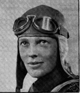 Amelia Earhart - first woman aviator to fly solo nonstop across the Atlantic (1928)
