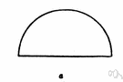 semicircle - a plane figure with the shape of half a circle