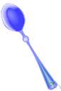 soupspoon - a spoon with a rounded bowl for eating soup