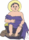 swaddling bands - a garment (a gown or narrow strips of cloth) for an infant