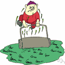 unmown - (used of grass or vegetation) not cut down with a hand implement or machine