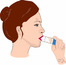 inhaler - a dispenser that produces a chemical vapor to be inhaled in order to relieve nasal congestion