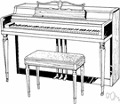 spinet - a small and compactly built upright piano
