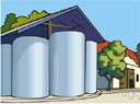 tank farm - an area used exclusively for storing petroleum in large tanks