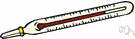 alcohol-in-glass thermometer - thermometer consisting of a glass capillary tube marked with degrees Celsius or Fahrenheit and containing alcohol which rises or falls as it expands or contracts with changes in temperature