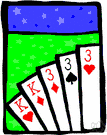 full house - a poker hand with 3 of a kind and a pair