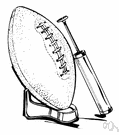 tee - support holding a football on end and above the ground preparatory to the kickoff