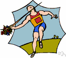 javelin - an athletic competition in which a javelin is thrown as far as possible