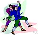 jujitsu - a method of self-defense without weapons that was developed in China and Japan