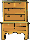 tallboy - a tall chest of drawers divided into two sections and supported on four legs
