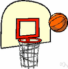 Backboard - a raised vertical board with basket attached
