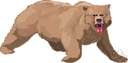 silver-tip - powerful brownish-yellow bear of the uplands of western North America