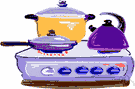kitchen stove - a kitchen appliance used for cooking food