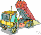 dump truck - truck whose contents can be emptied without handling
