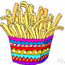 french-fried potatoes - strips of potato fried in deep fat