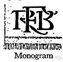 monogram - a graphic symbol consisting of 2 or more letters combined (usually your initials)