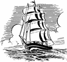 clipper - a fast sailing ship used in former times