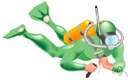 scuba - a device (trade name Aqua-Lung) that lets divers breathe under water