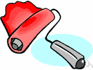 paint roller - a roller that has an absorbent surface used for spreading paint