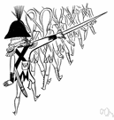 battle line - the line along which warring troops meet