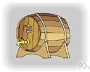 abroach - of a cask or barrel