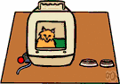cat box - a receptacle for cat excrement