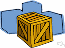 crate - a rugged box (usually made of wood)