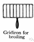 grid - a cooking utensil of parallel metal bars