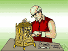 clockmaker - someone whose occupation is making or repairing clocks and watches