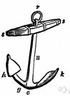 anchor - a mechanical device that prevents a vessel from moving