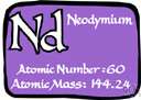 ND - a yellow trivalent metallic element of the rare earth group