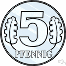 pfennig - 100 pfennigs formerly equaled 1 Deutsche Mark in Germany