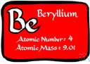 atomic number 4 - a light strong brittle grey toxic bivalent metallic element