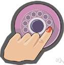 dial - a disc on a telephone that is rotated a fixed distance for each number called