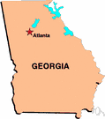 GA - a state in southeastern United States