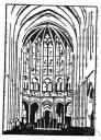 apse - a domed or vaulted recess or projection on a building especially the east end of a church