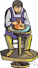thrower - a craftsman who shapes pottery on a potter's wheel and bakes them it a kiln