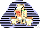 eggnog - a punch made of sweetened milk or cream mixed with eggs and usually alcoholic liquor