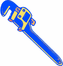 Monkey wrench - adjustable wrench that has one fixed and one adjustable jaw