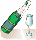 bubbly - a white sparkling wine either produced in Champagne or resembling that produced there