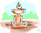 fountain - a structure from which an artificially produced jet of water arises