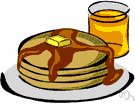 pancake - a flat cake of thin batter fried on both sides on a griddle