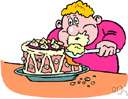 gourmandize - overeat or eat immodestly