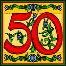 fifty - the cardinal number that is the product of ten and five