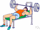bench press - a weightlift in which you lie on your back on a bench and press weights upward