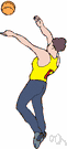 jumper - (basketball) a player releases the basketball at the high point of a jump