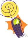 cell - a hand-held mobile radiotelephone for use in an area divided into small sections, each with its own short-range transmitter/receiver